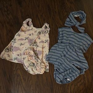 Angel Dear Floral and Striped Kids Matching Set